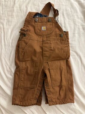 Carhartt Brown Kids Relaxed Duck Bib Overalls Size 3M